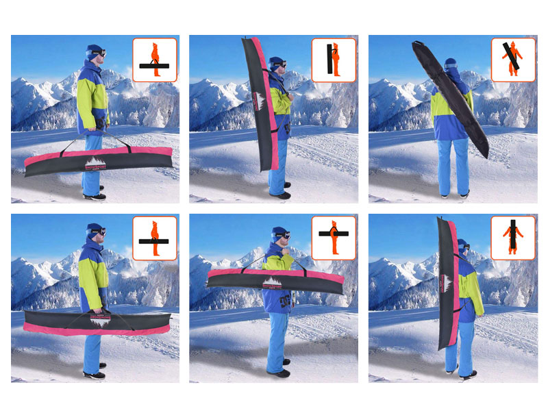 Pink na Ski Bag na Pokrowiec narciarskie 2022 buty + narty Snowsport Zestaw BootBag 6in1 Pokrowiec Pink