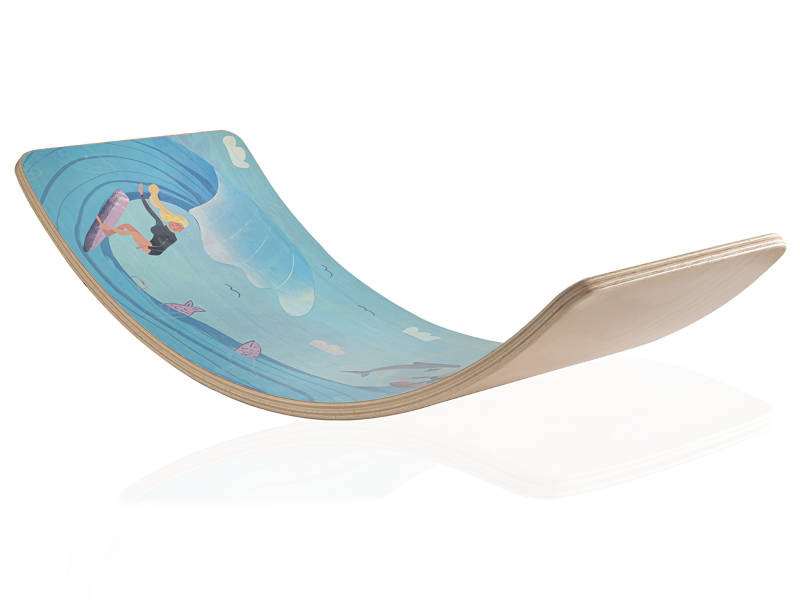 Image of Deska równoważna KidiBoard balansująca do ćwiczeń sensomotorycznych dla dzieci Balance Board Surf