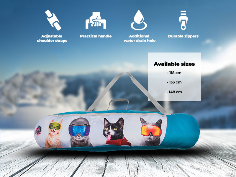 Image of Pokrowiec na deskę snowboardową dla dzieci Snowsport Snowboard Bag Cats